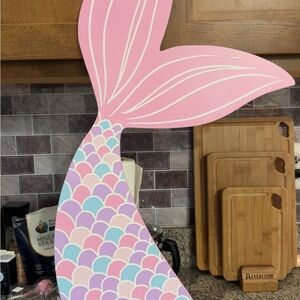 Pastel Mermaid Tail Wall Décor - Pink